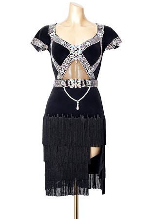 Glitter Cutout Latin Dance Gown PCWL19041