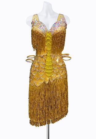 Golden Petal Rhythm Dress AM-L3009