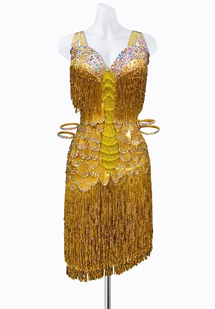 Golden Petal Rhythm Dress AML3009