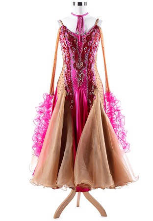 Gorgeous Crystal Embroidery Ballroom Smooth Dress VN-A5368
