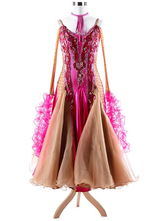 Gorgeous Crystal Embroidery Ballroom Smooth Dress A5368