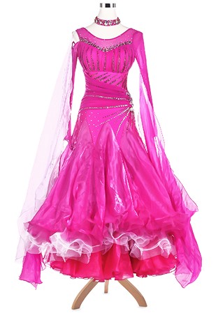Gorgeous Sparkle Gathered Ballroom Competition Dress VN-A5184