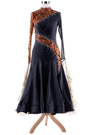 Graceful Half-Collar Ballroom Dance Dress A5409