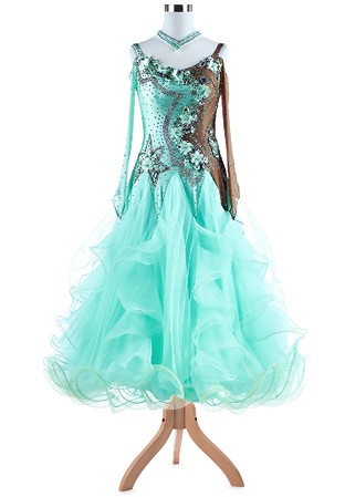 Heavenly Floral Crystallized Ballroom Dress A5339