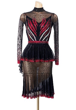 High Neck Flame Rhythm Dress PCWL19001