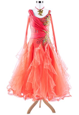 Hilarious Crystal Ribbon Ballroom Dance Dress A5369