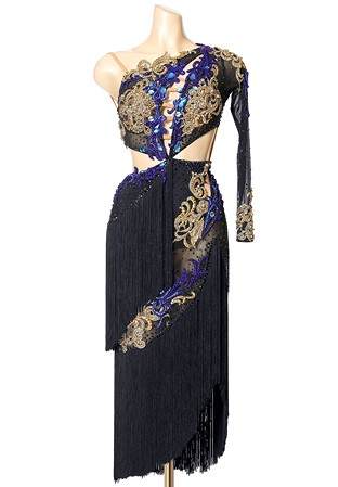 Iconic Cutout Rising Fringe Latin Dress PCWL19050