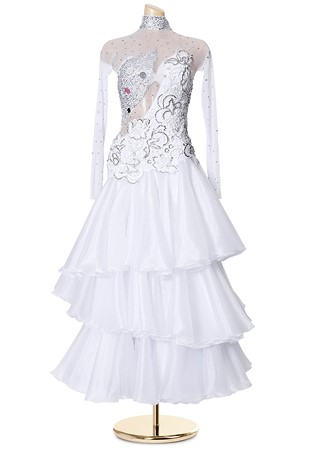 Impressive Crystal Tiered Ballroom Gown PCWB19041