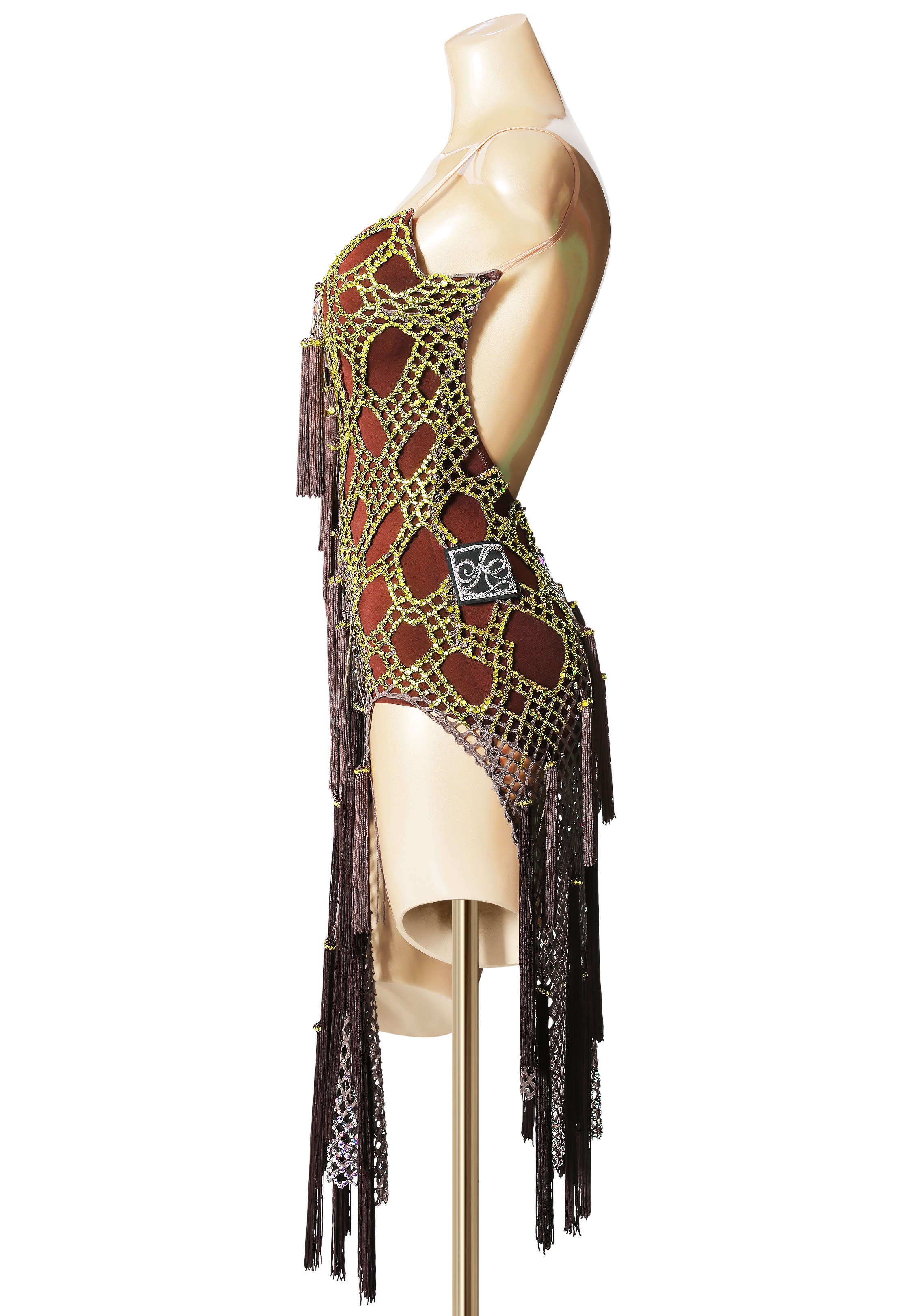 Interweave Crystal Tassel Latin Dress PCWL19020 | DanceShopper