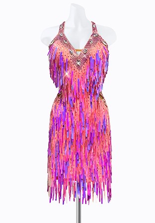 Iridescent Fringe Latin Dress PR-L215079