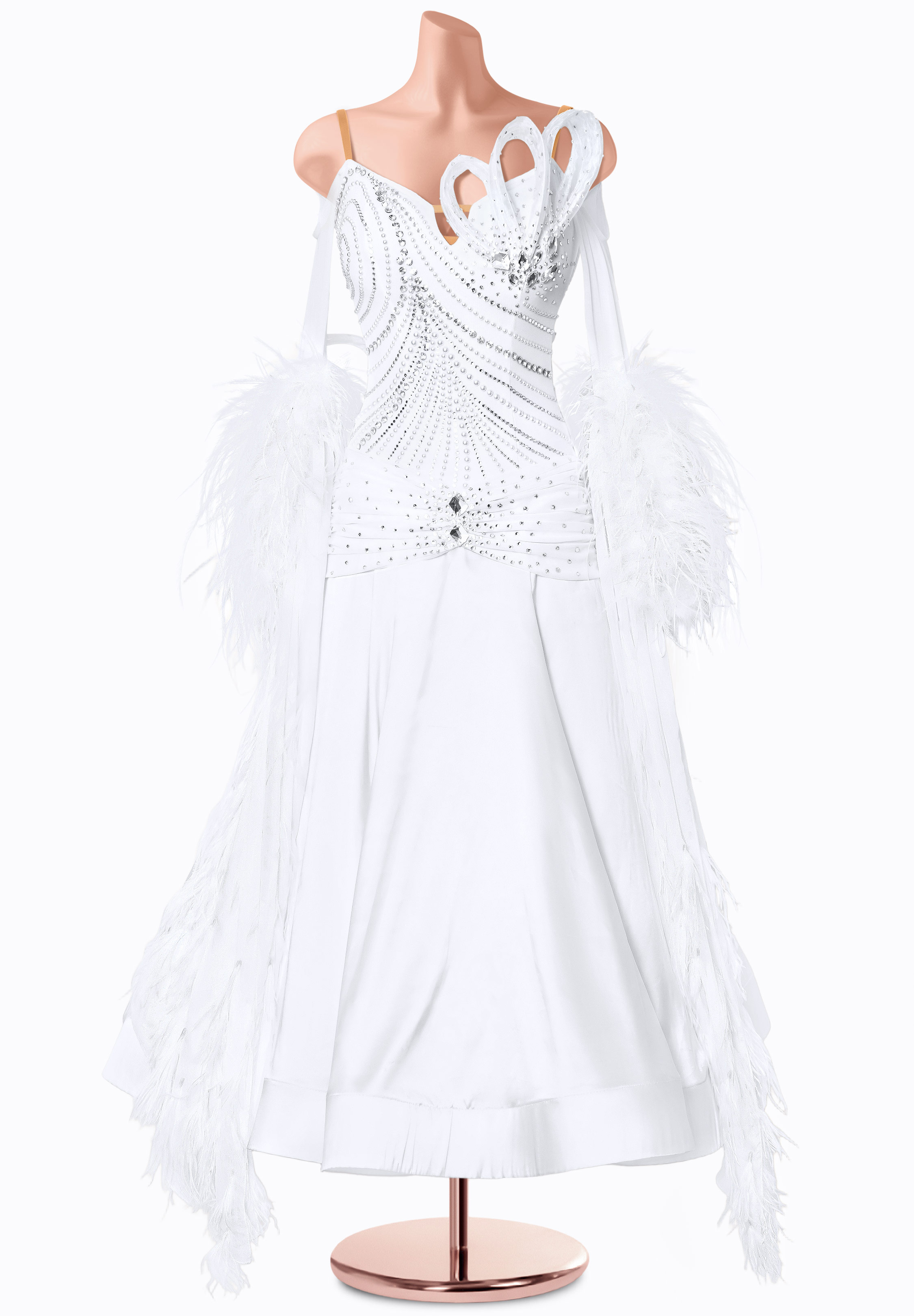 Ivory Plume Ballroom Gown MF-B0527