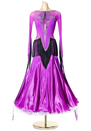 Jeweled Fringe Ballroom Dance Dress PCWB19075