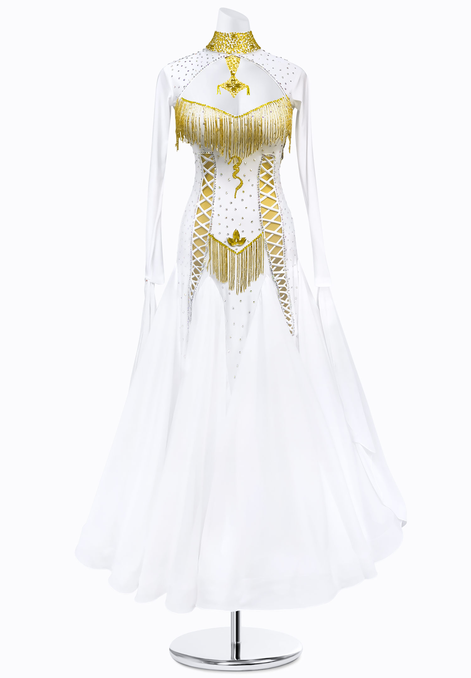 Laced Fringe Ballroom Gown AM-B3210