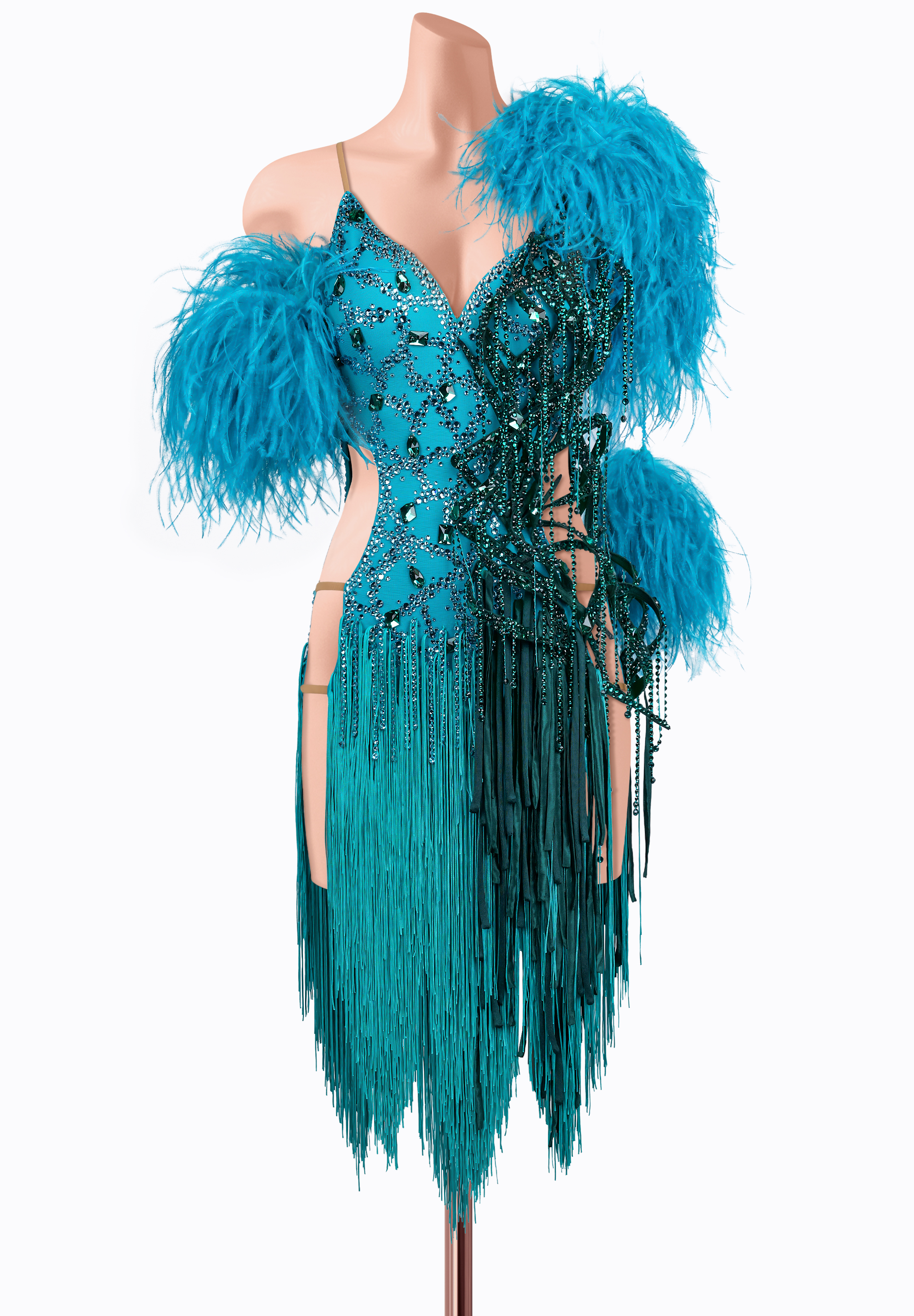 Lagoon Tide Latin Dress TD-CL0043