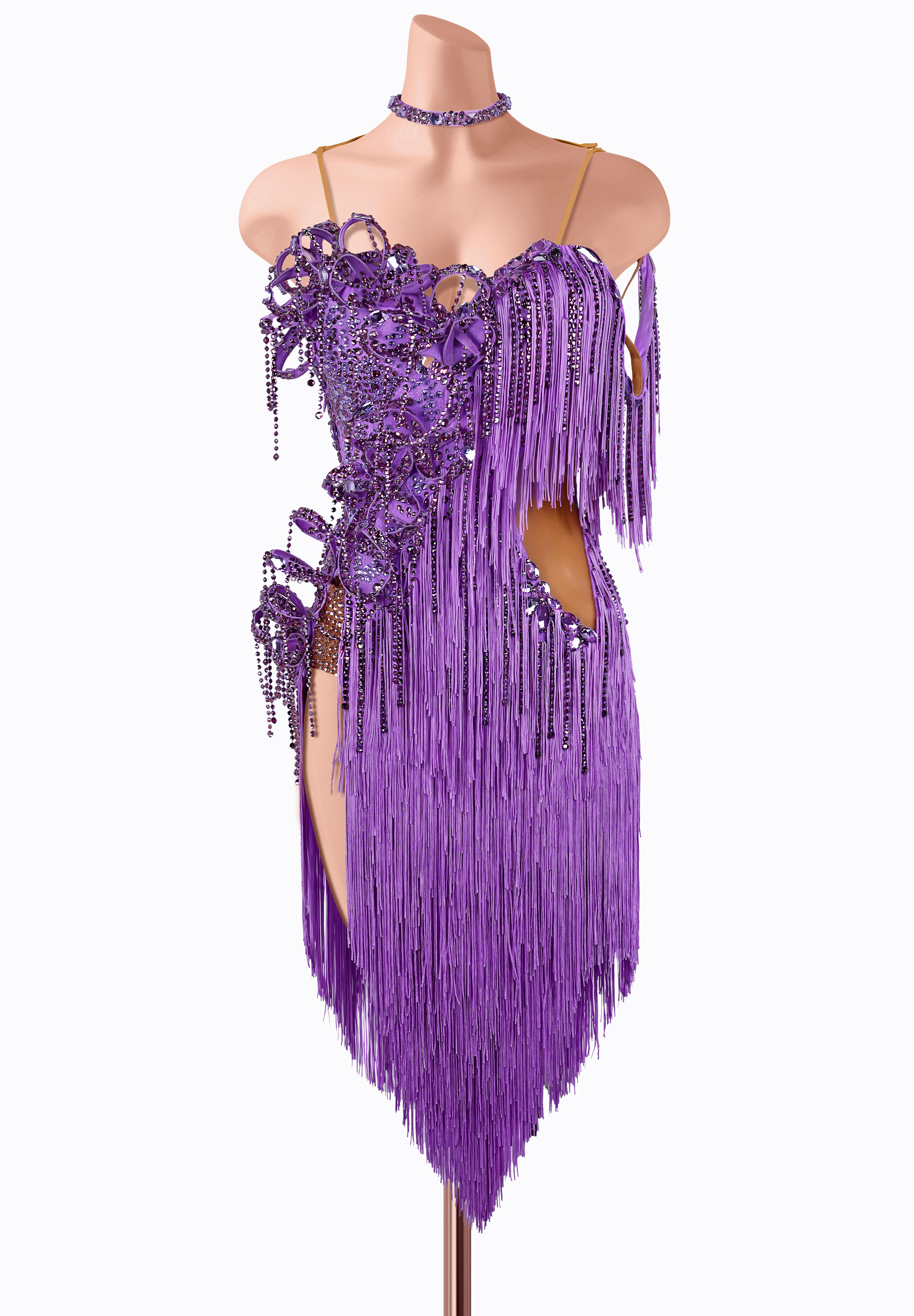 Lilac Envy Latin Dress TD-CL0045