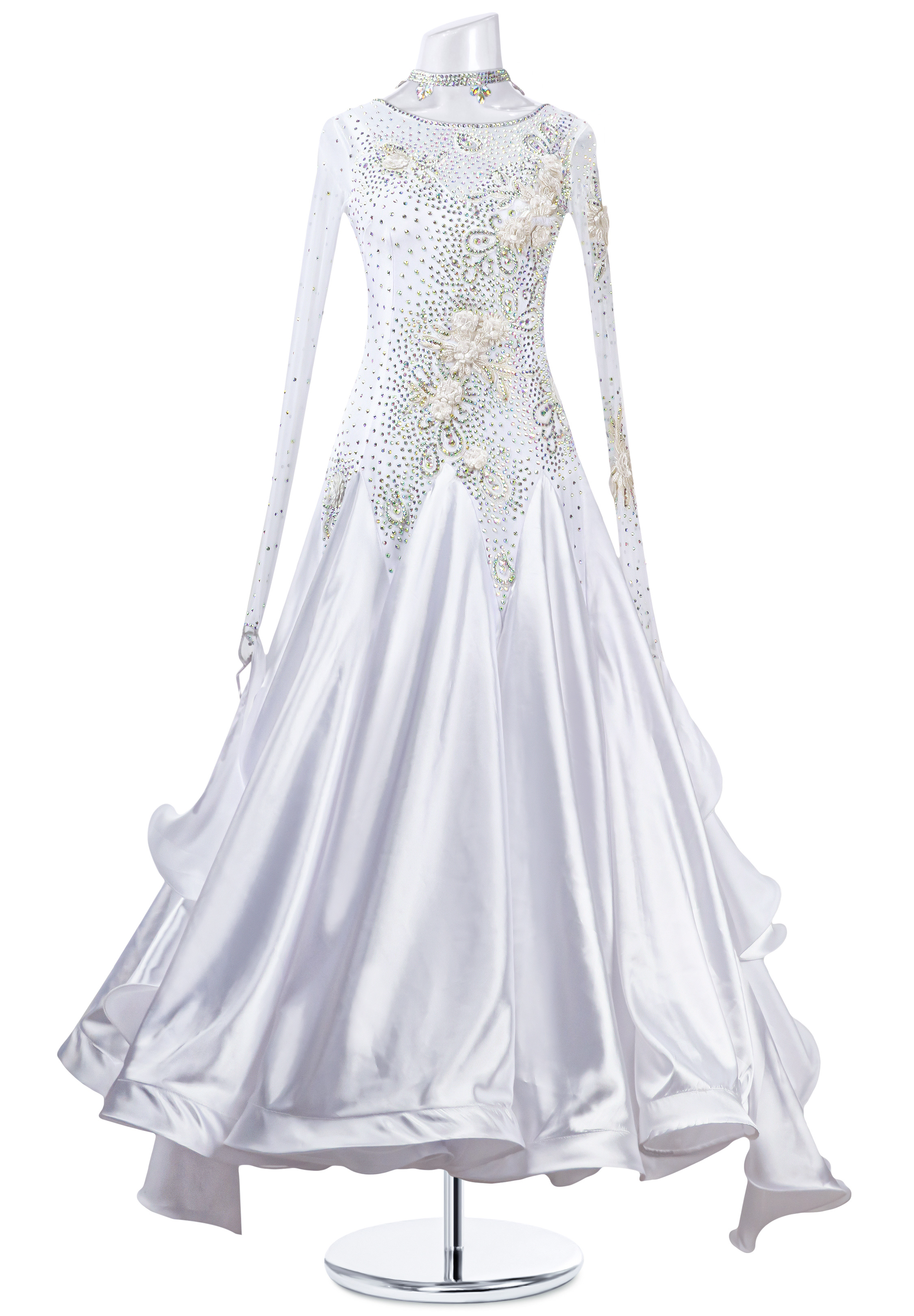 Lustrous Silk Heavily Stoned Smooth Dress MQ-B192