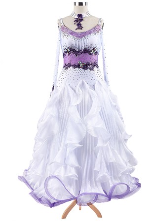 Luxury Accordion Pleated Ballroom Competition Dress A5261