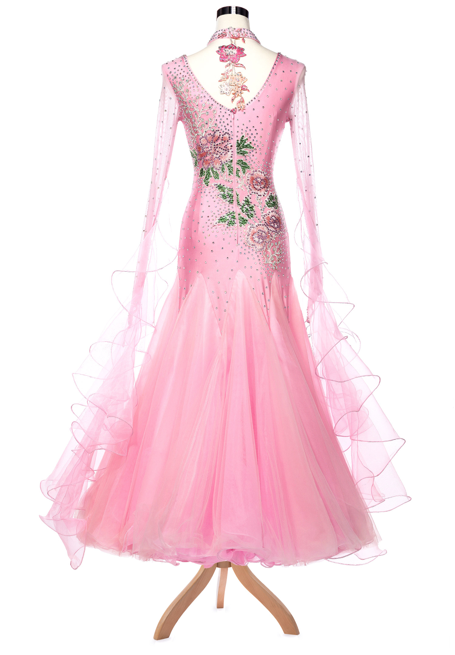 Luxury Peony Embroidered Ballroom Dance Competition Dress A5141 ...