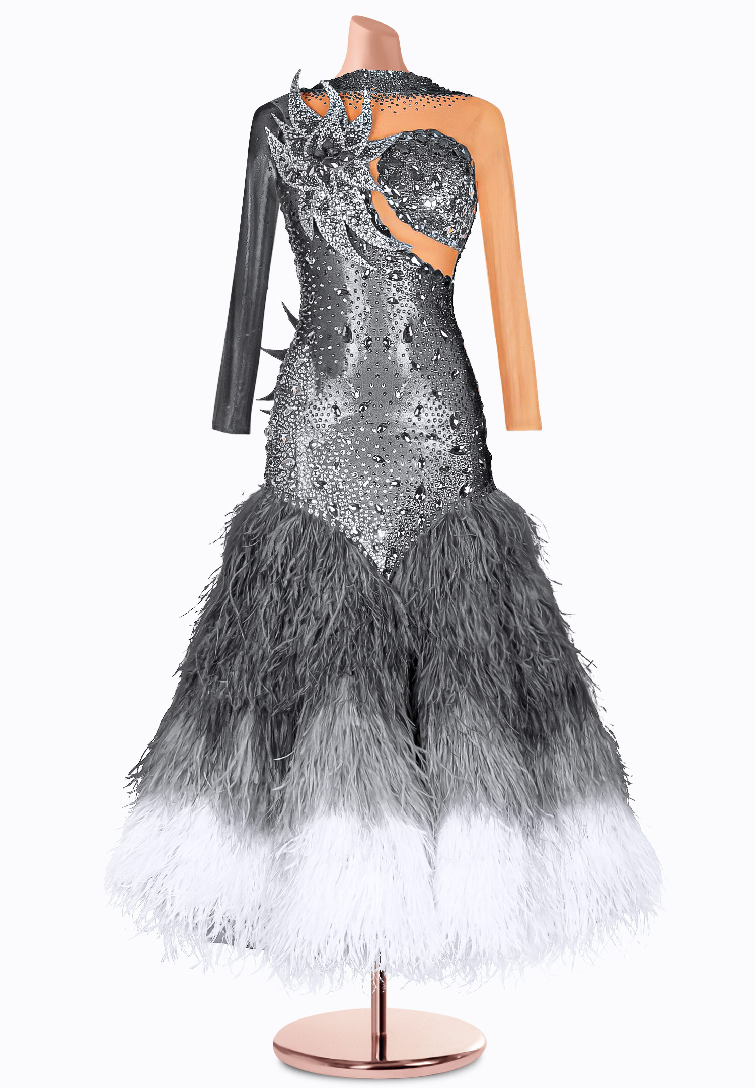 Metallic Flower Ballroom Gown TID-BM1018