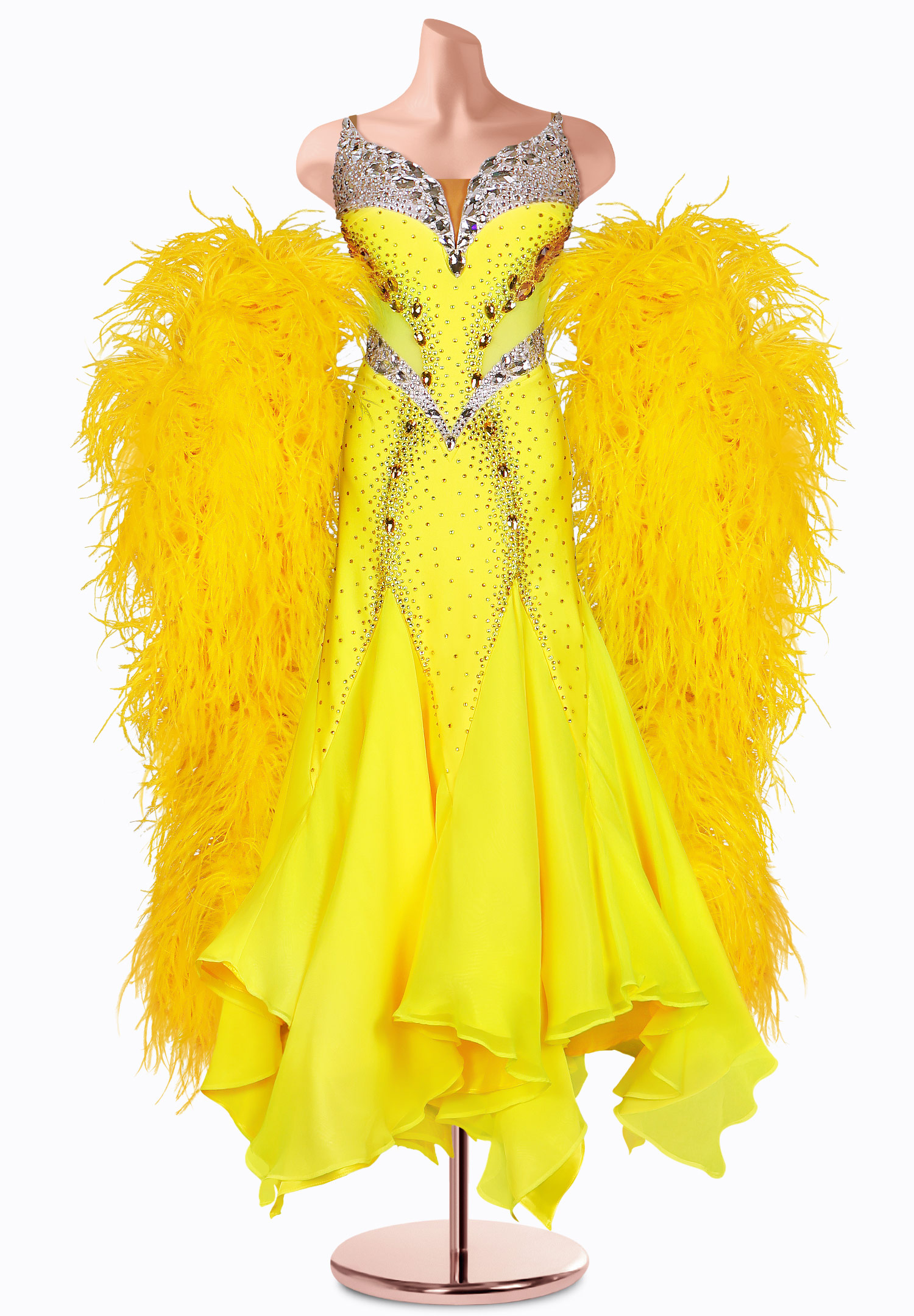 Canary Frill Ballroom Gown TID-BM1041