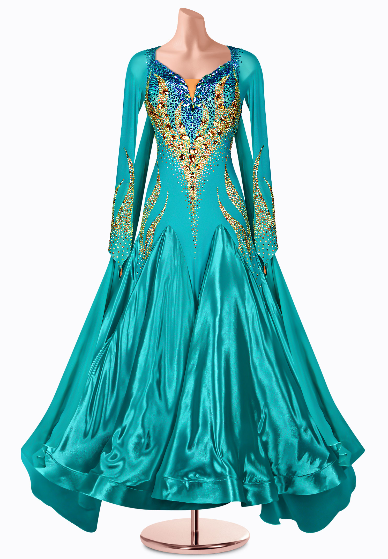 Tranquil Twirls Ballroom Gown TID-BM1048