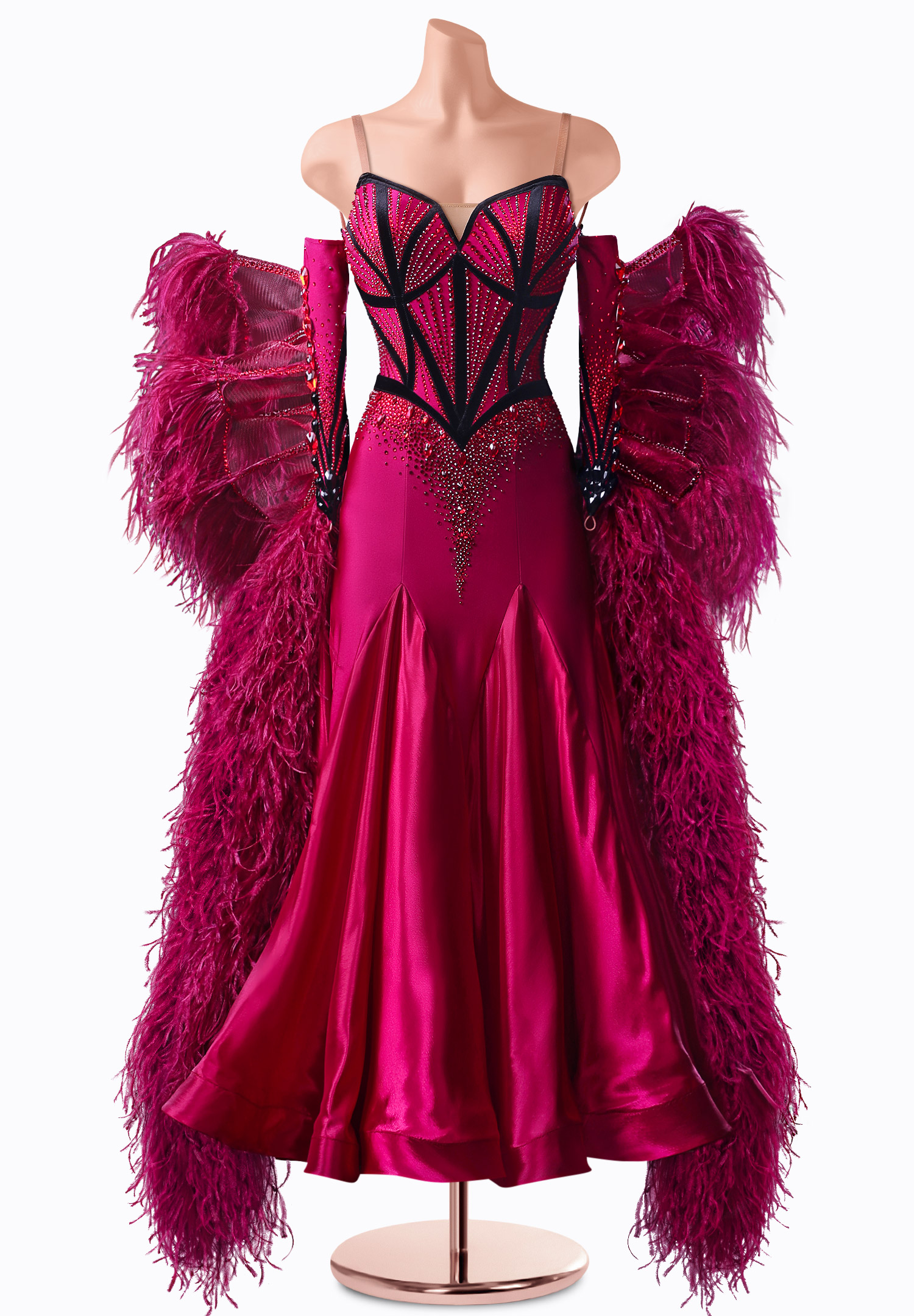 Bordeaux Siren Ballroom Gown TID-BM0579