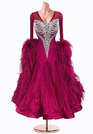 Bordeaux Pearl Ballroom Gown TID-BM0597
