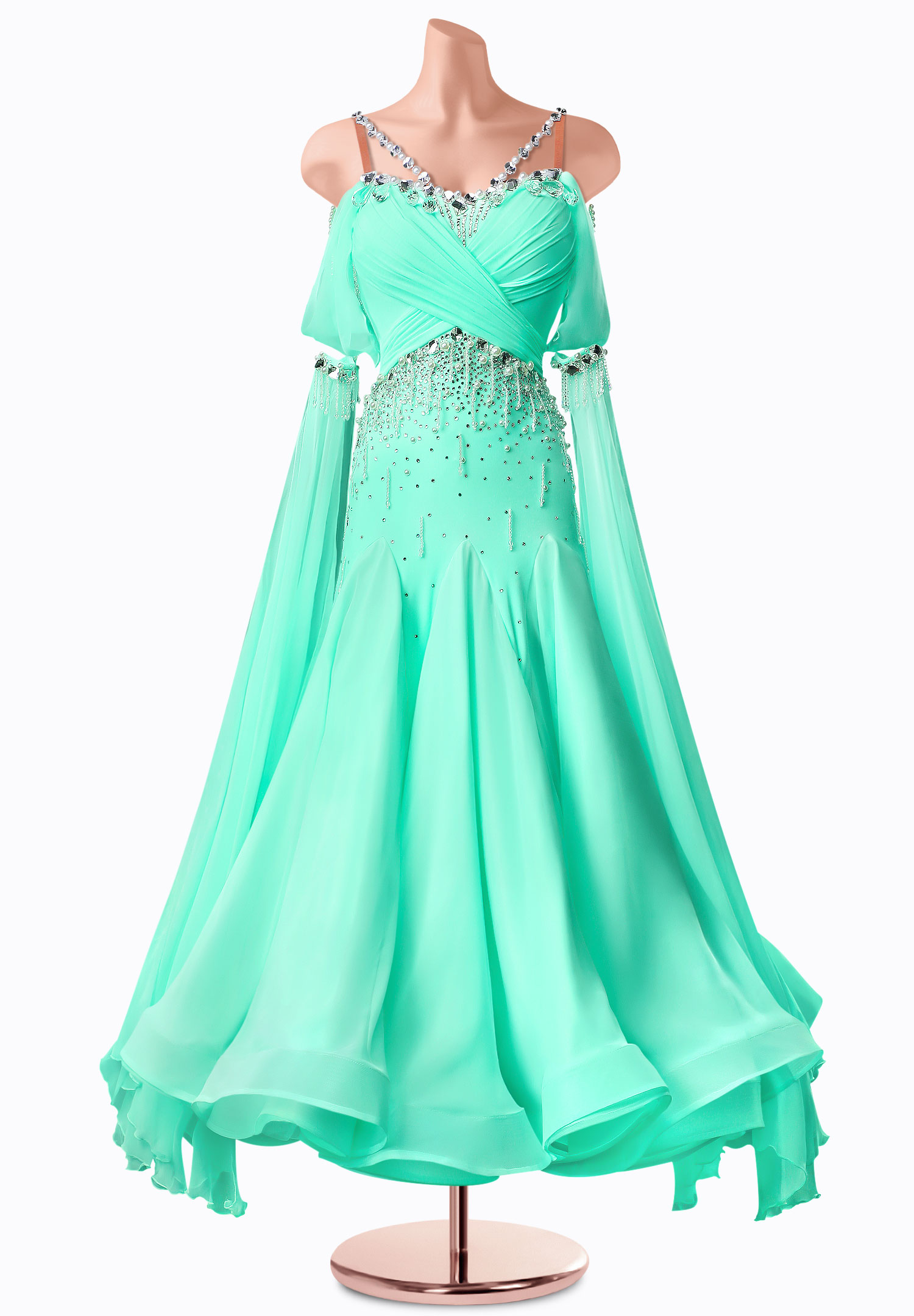 Pearly Mint Ballroom Gown TID-BM0609
