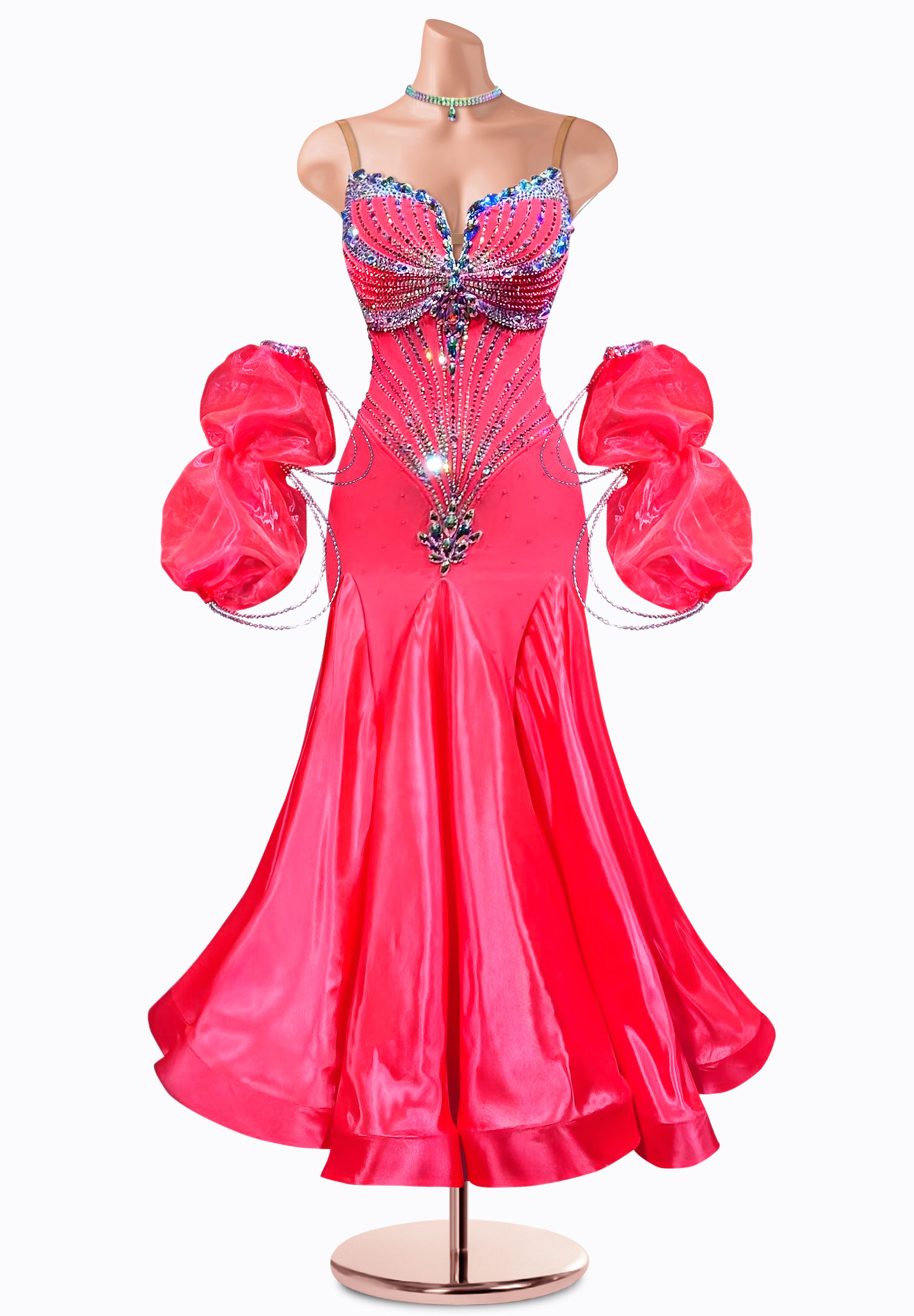 Puff Sleeve Ballroom Gown TID-BM0768