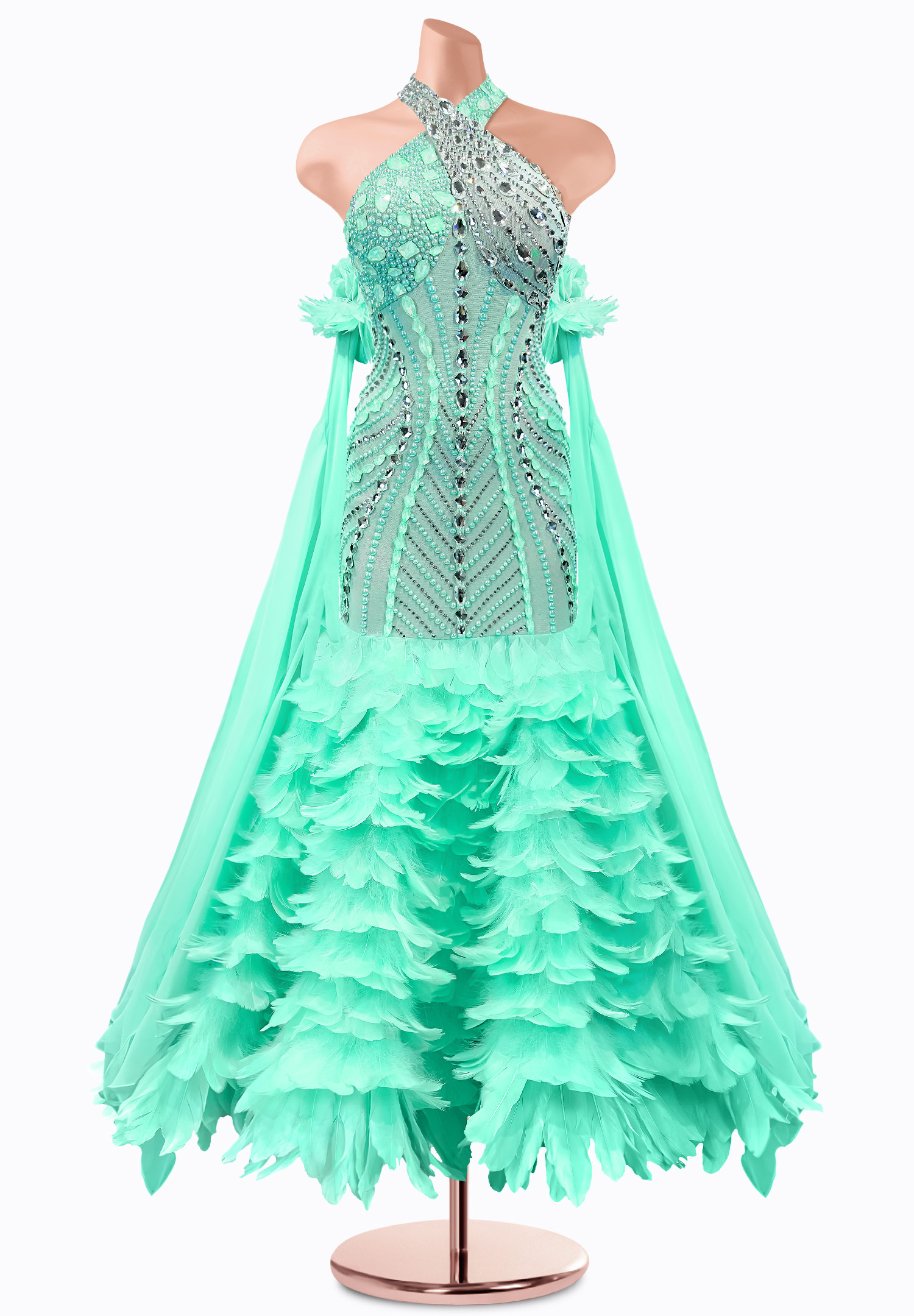 Lagoon Frill Ballroom Gown TID-BM0868