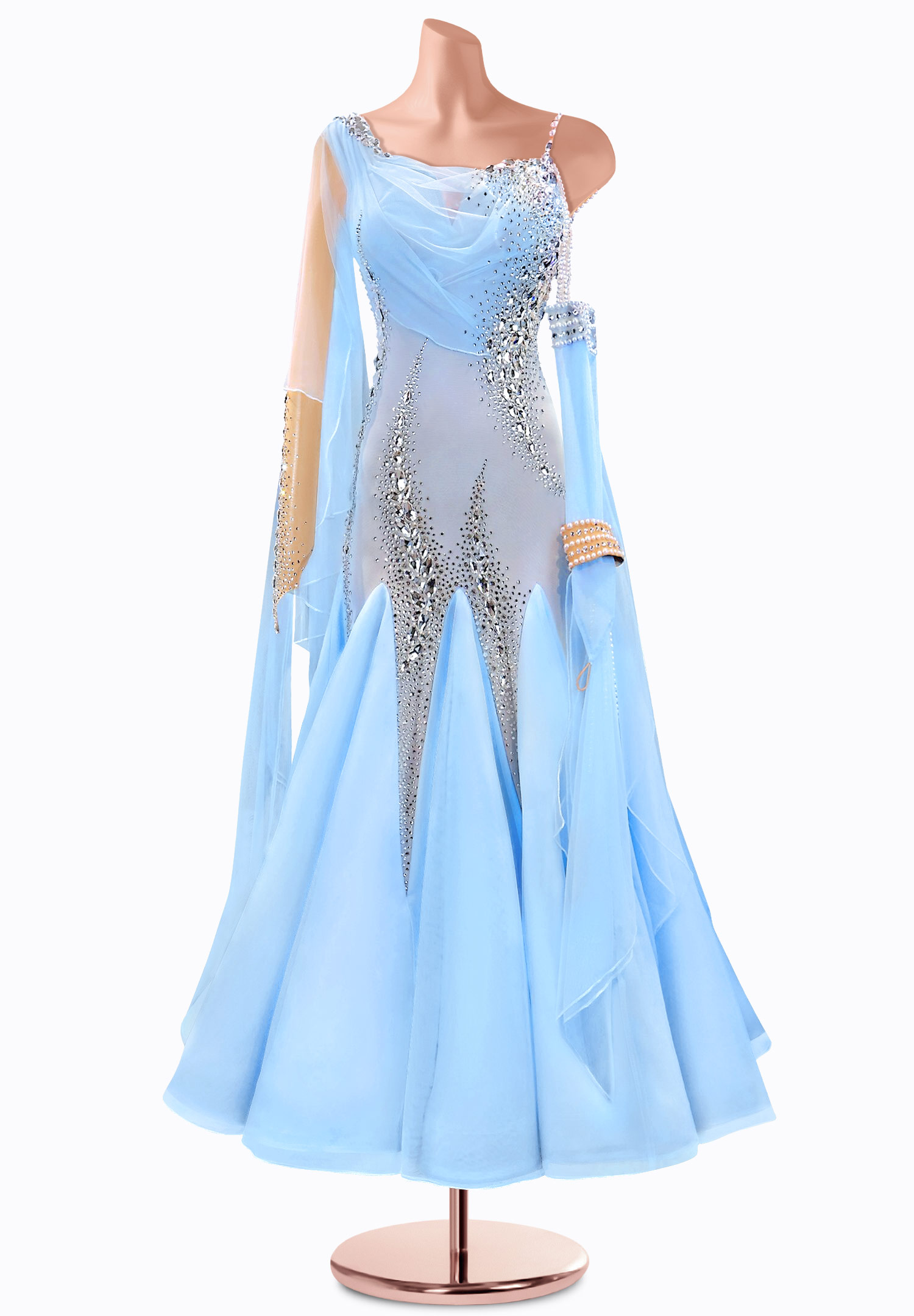 Chiffon Pearl Ballroom Gown TID-BM0935