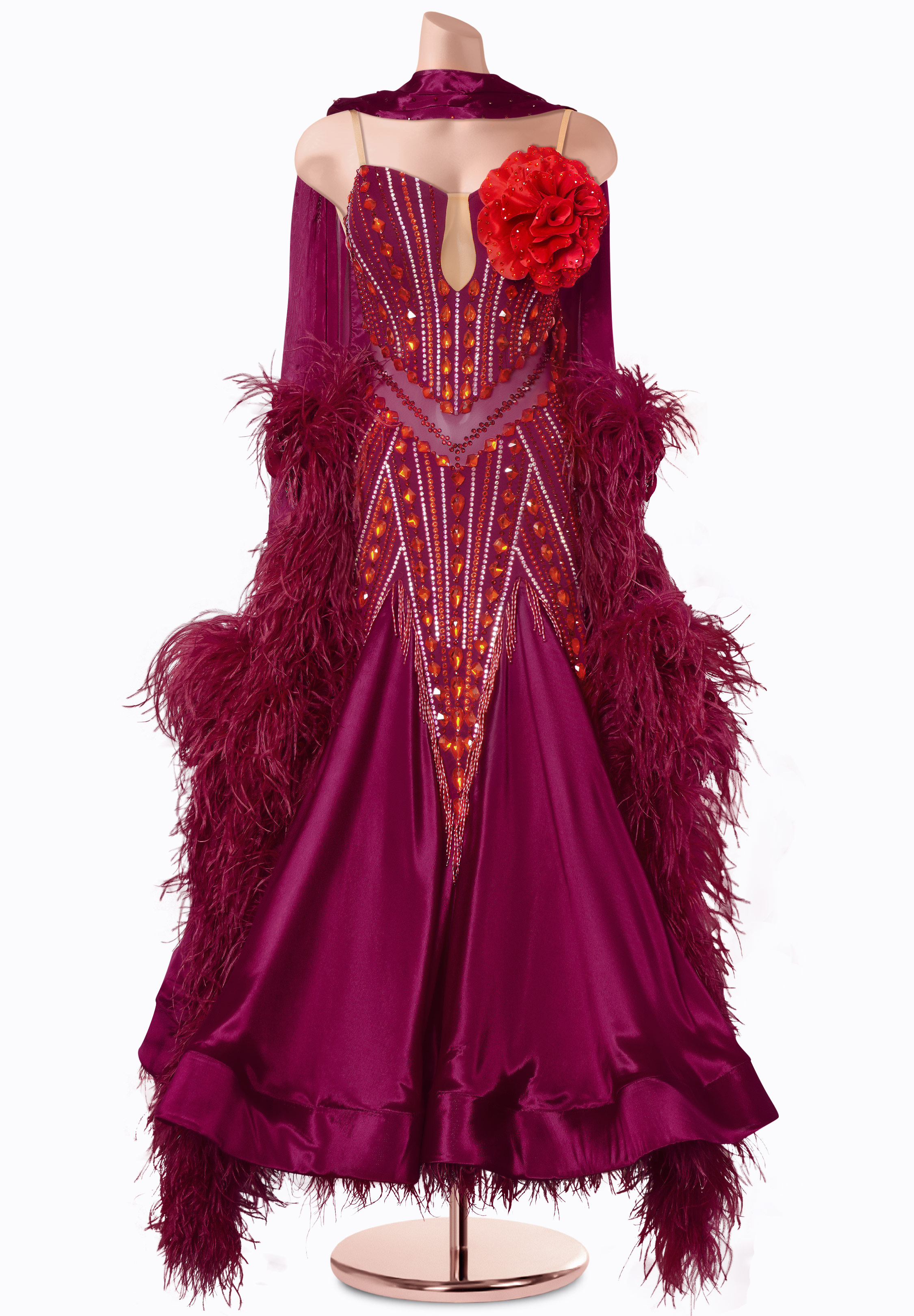 Crimson Quill Ballroom Gown MF0495