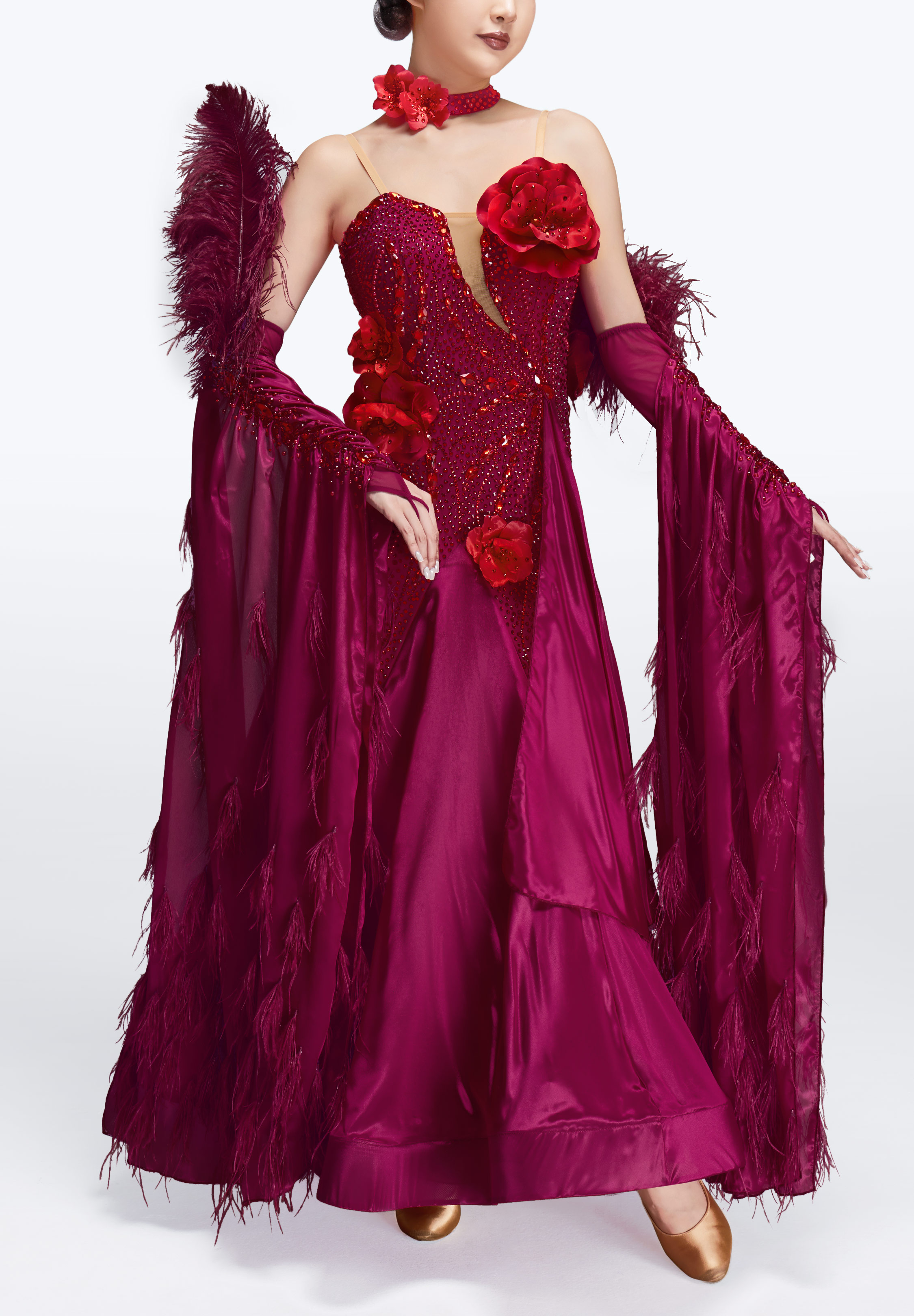 Scarlet Ember Ballroom Gown MF0496