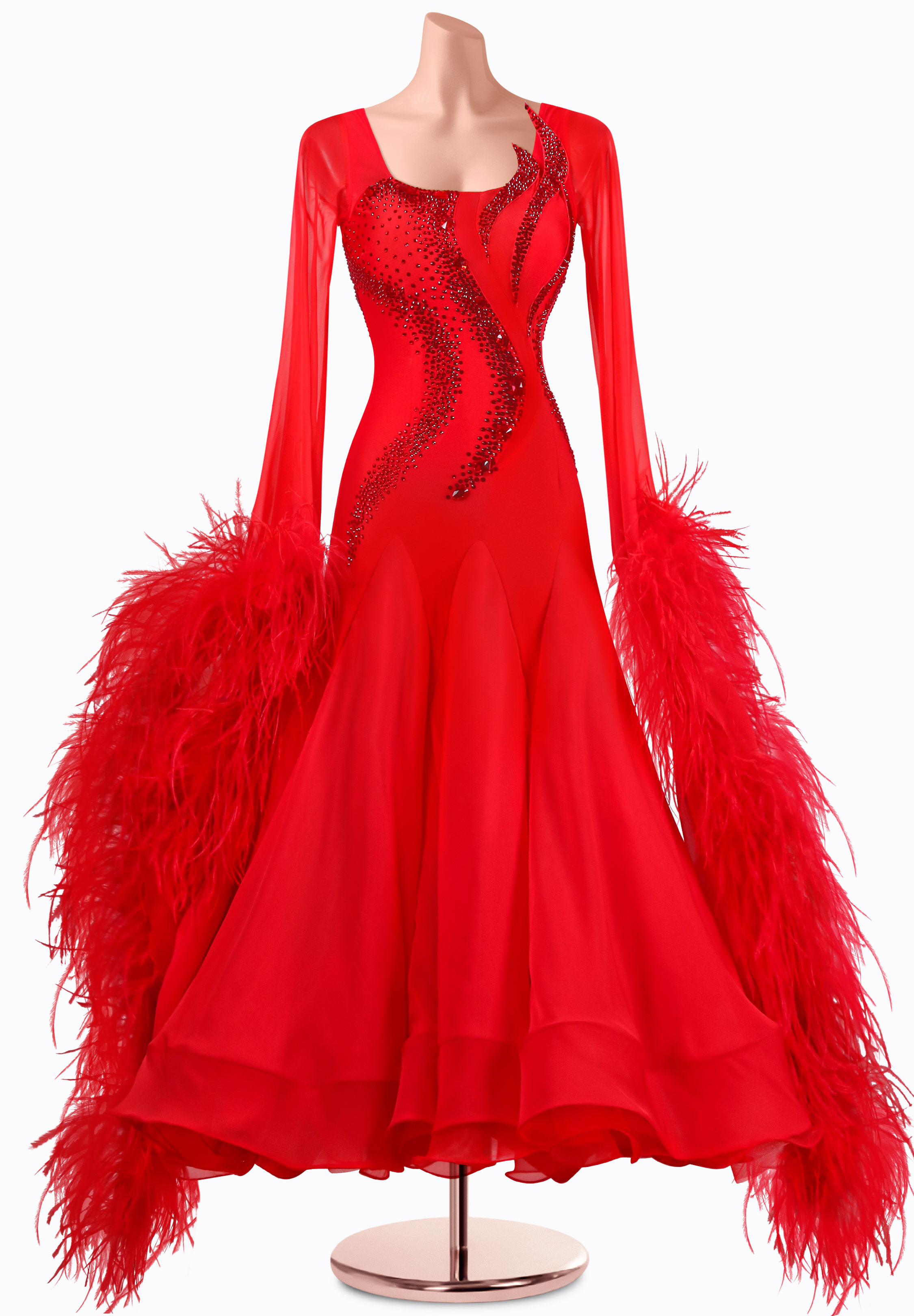 Blazing Swirl Ballroom Gown MQ-B350