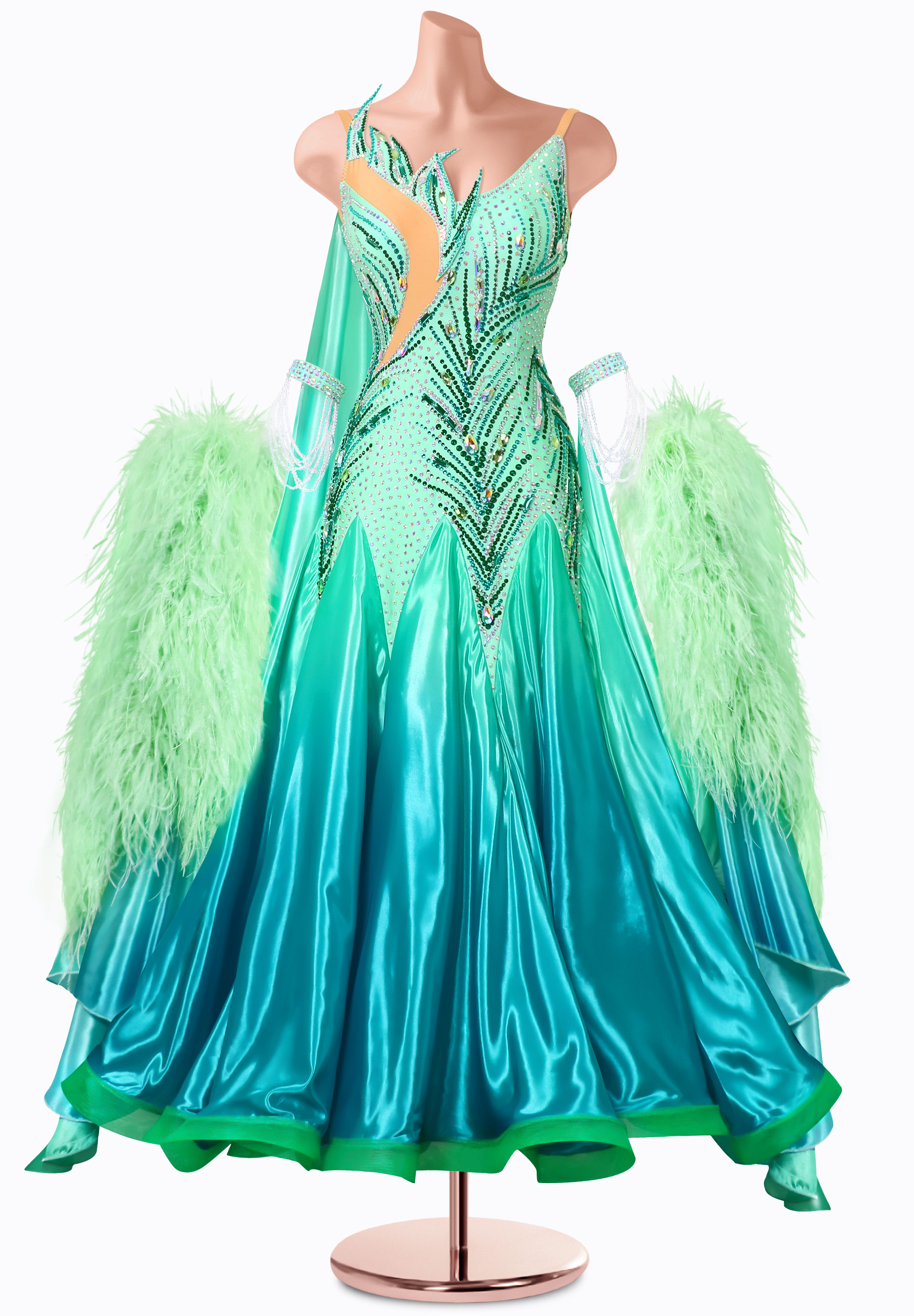 Ombre Lagoon Ballroom Gown MQ-B364