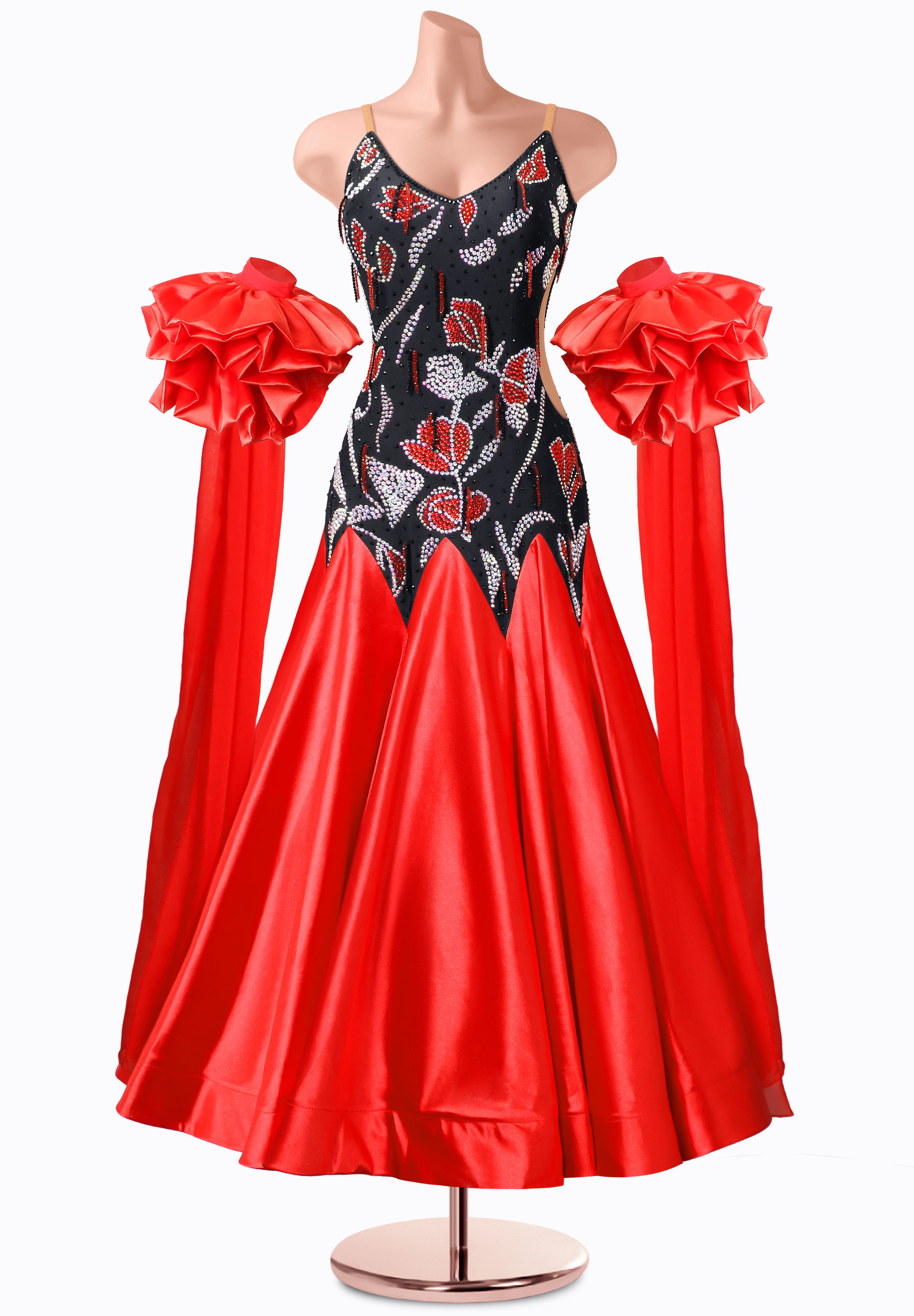 Satin Rose Ballroom Gown MQ-B379