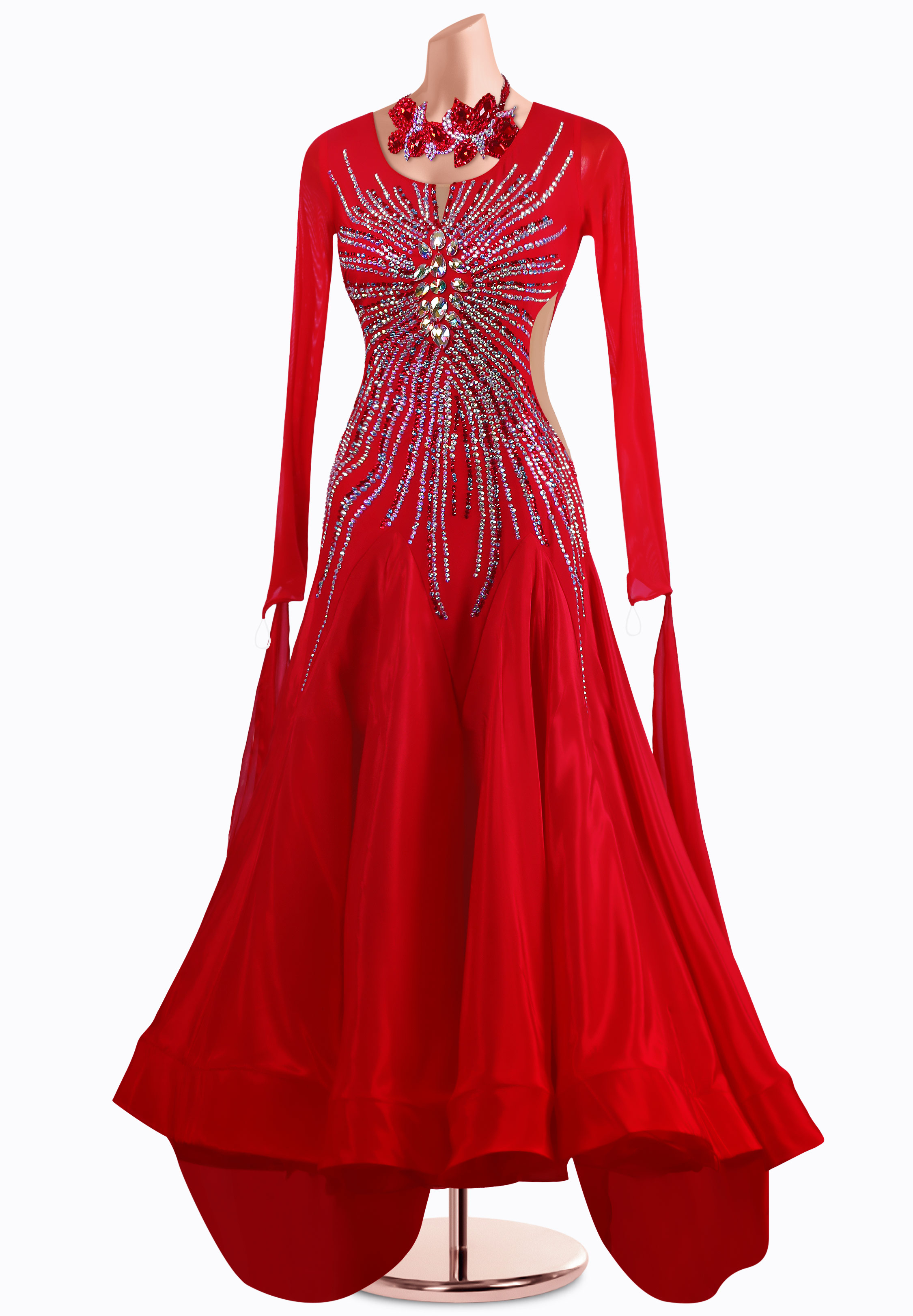 Radiant Crimson Ballroom Gown MQ-B407