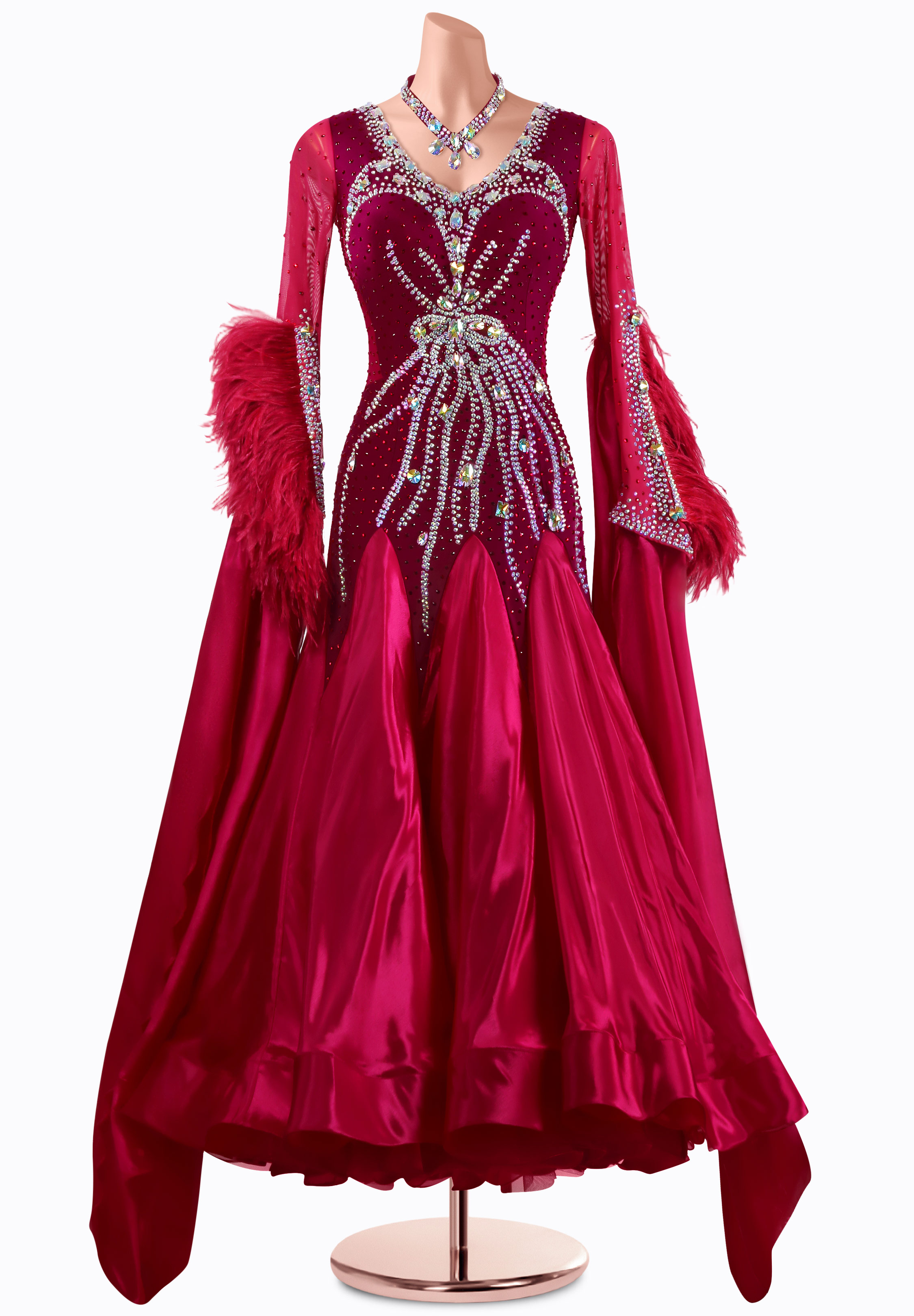 Merlot Twirl Ballroom Gown MQ-B408