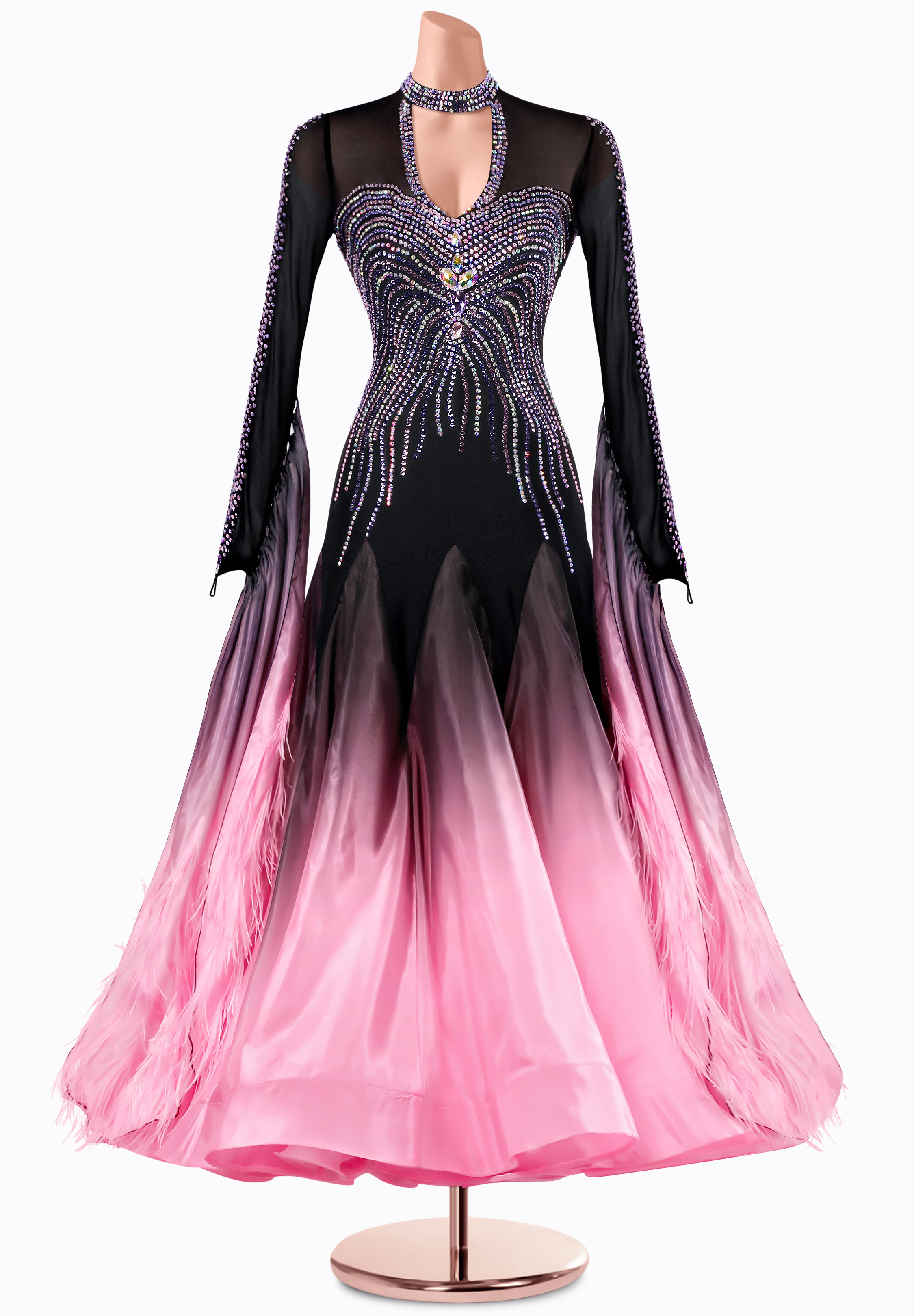 Soft Smoke Ballroom Gown MQ-B418