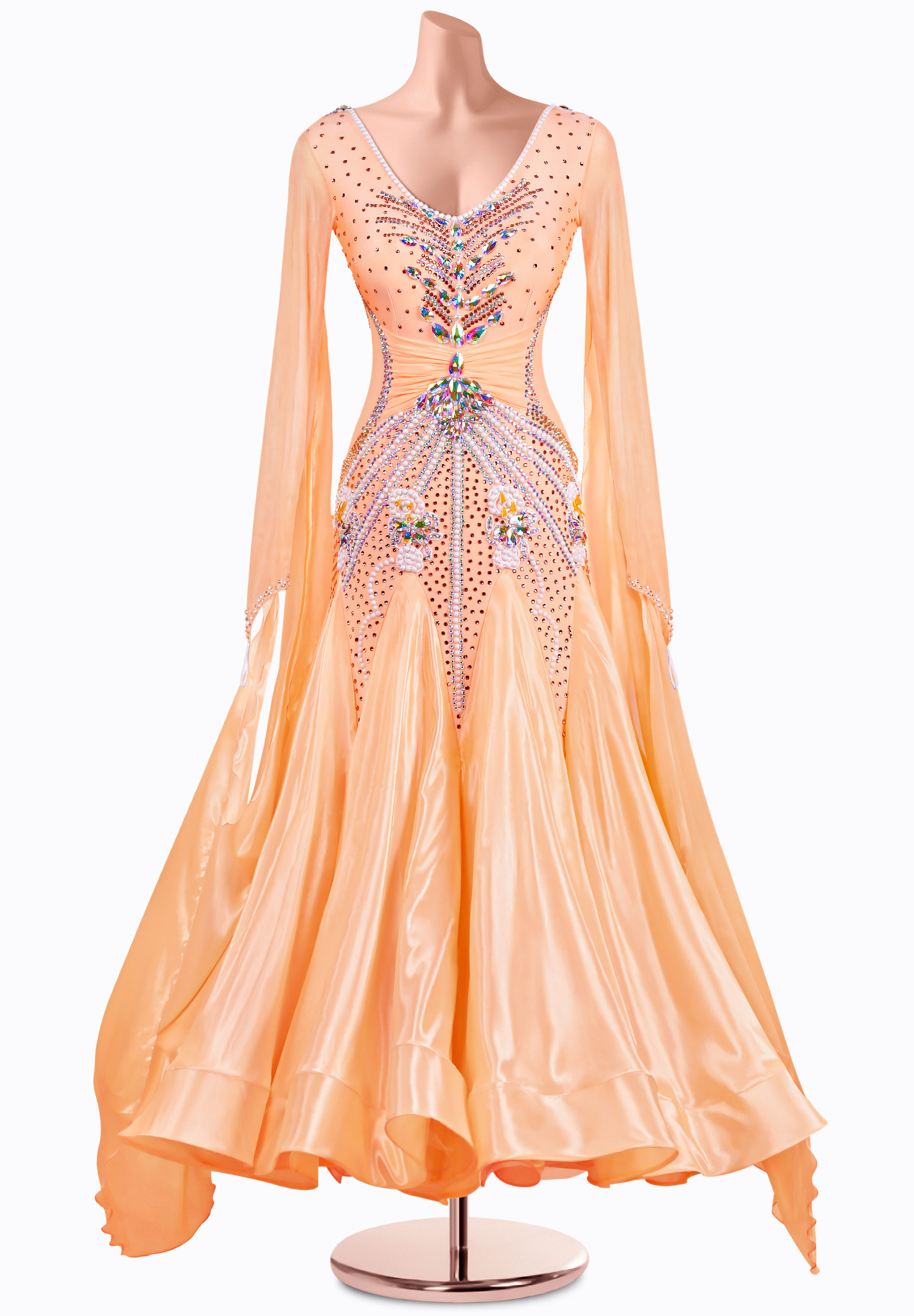 Apricot Gleam Ballroom Gown MQ-B428