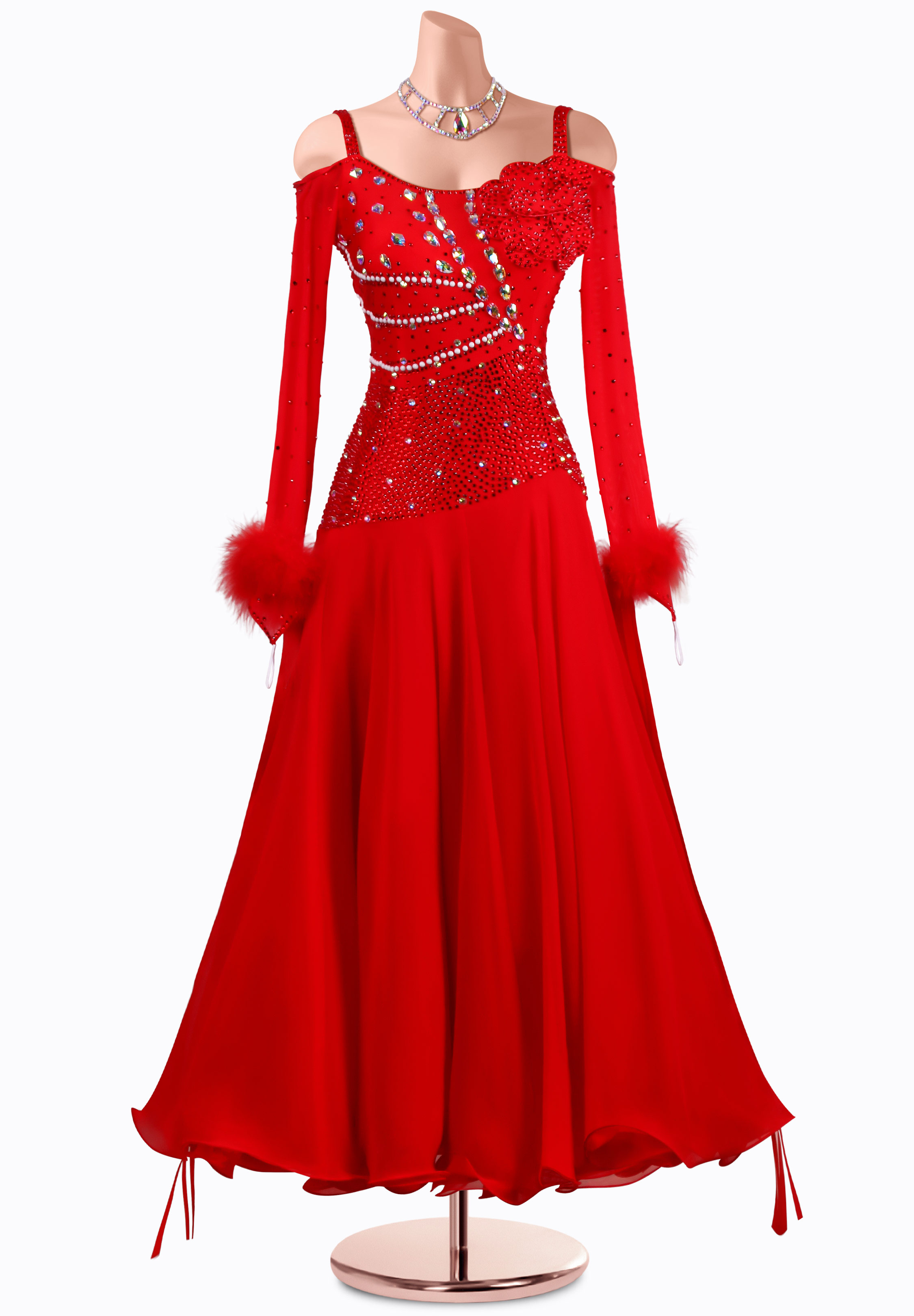 Crimson Stardust Ballroom Gown MQ-B429