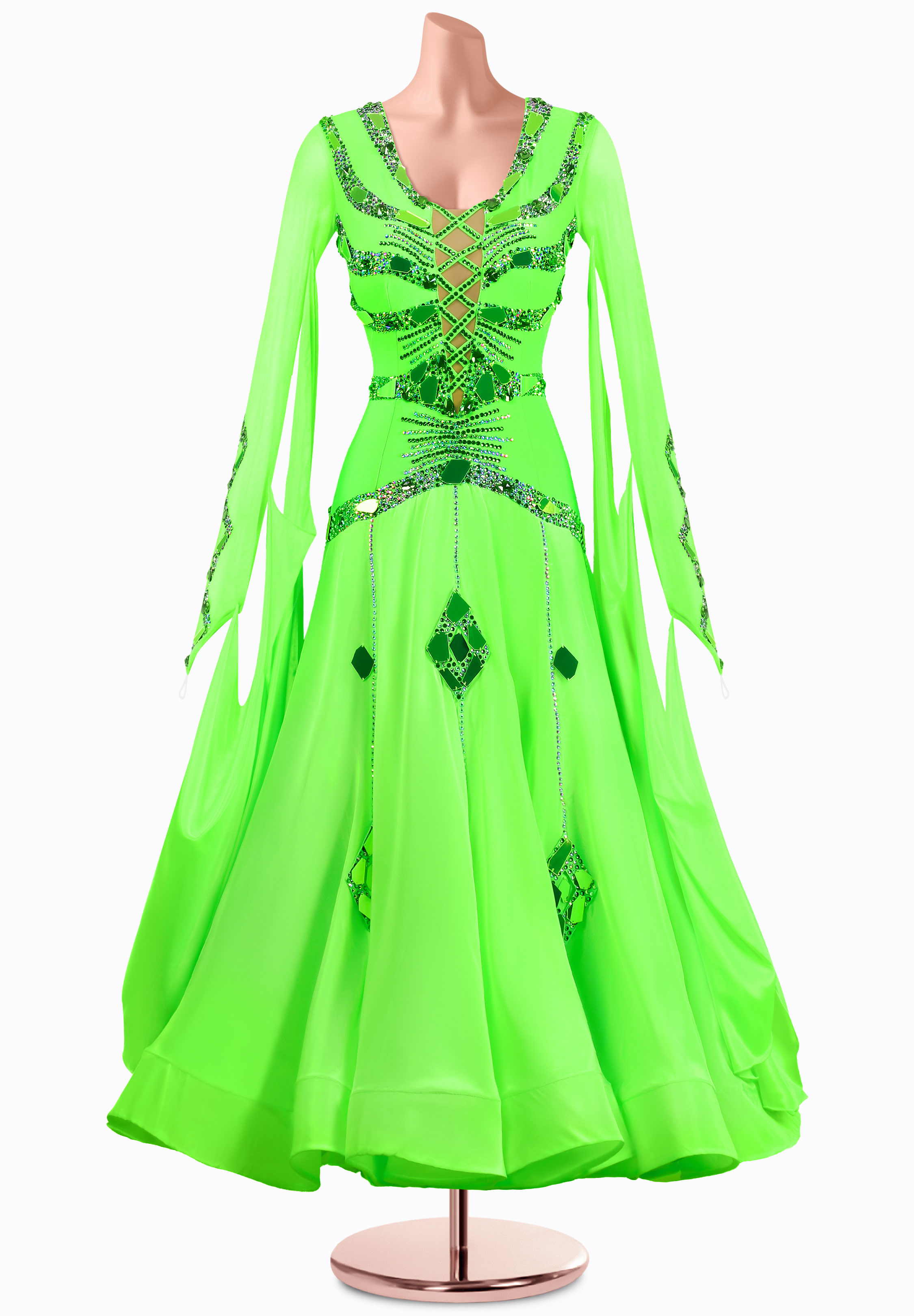 Lime Tempest Ballroom Gown MQ-B433