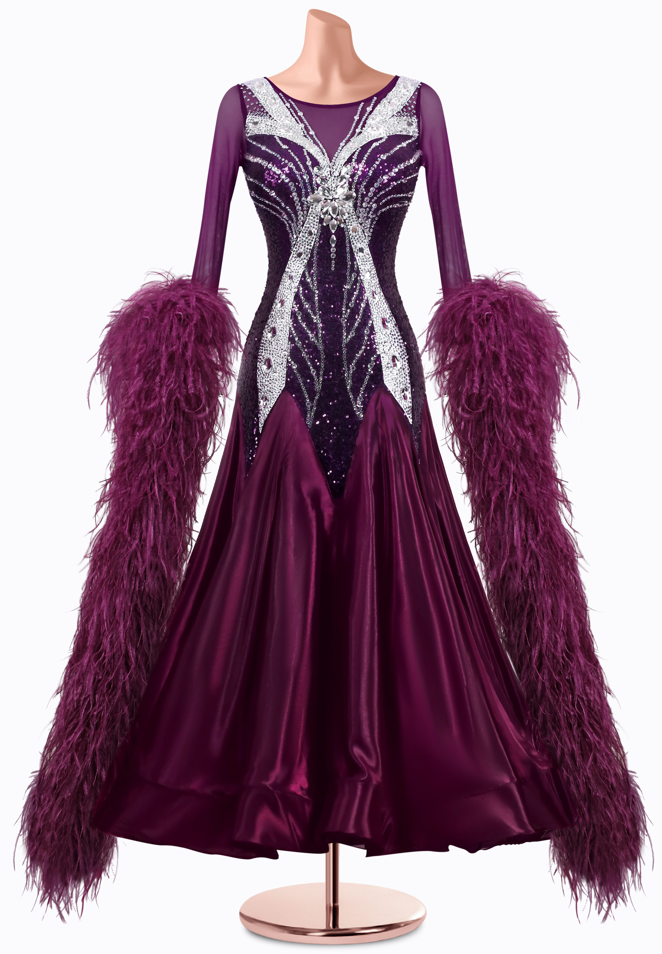 Plum Radiance Ballroom Gown MQ-B434
