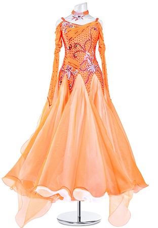Massive Crystal Ruffled Ballroom Dress MQ-B203