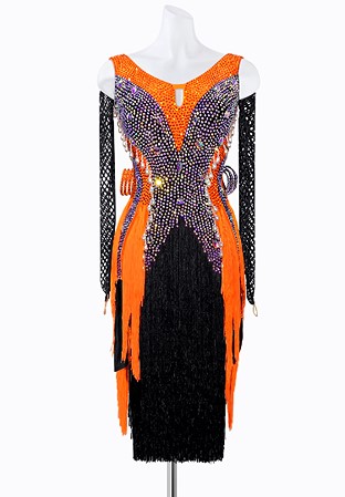 Mesh Pearl Latin Dress JT-L2208