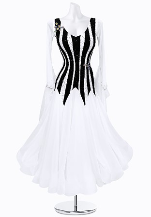 Mesmerizing Striped Ballroom Dress AMB3113