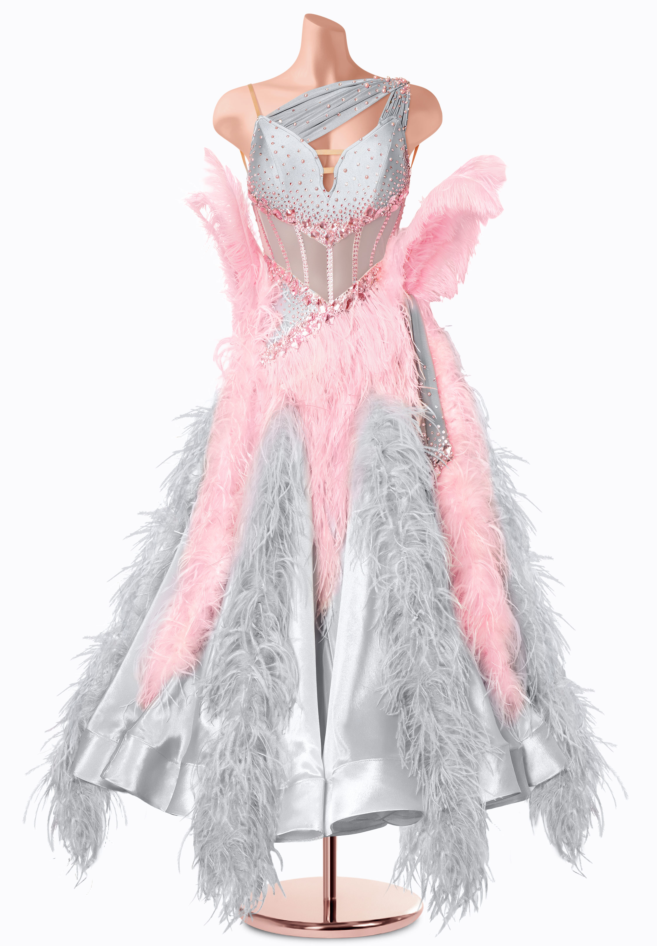 Metallic Blush Ballroom Gown MF-B0499