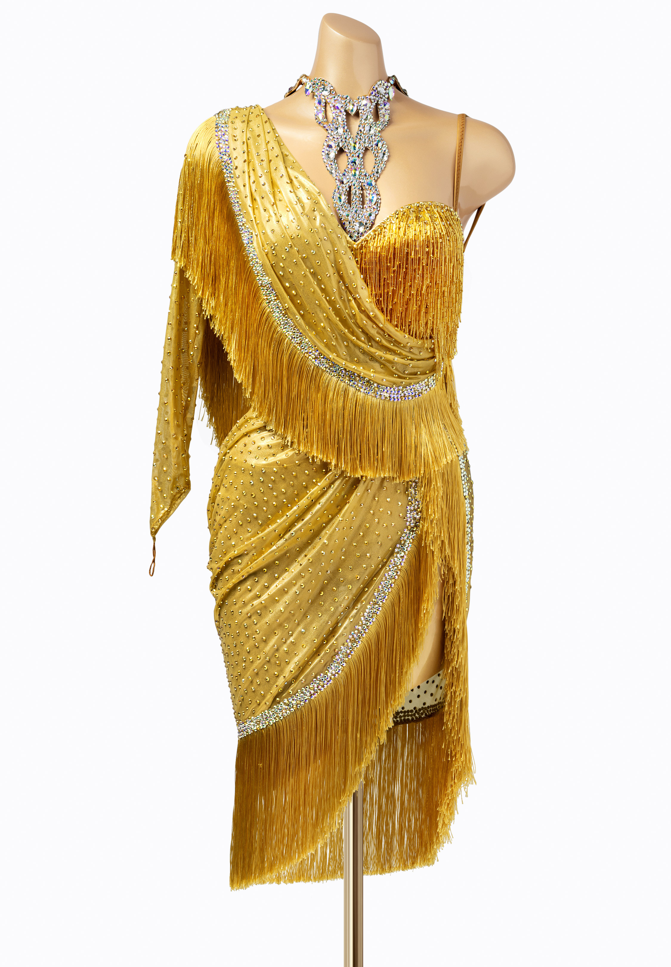 Metallic Fringe Latin Costume AD-L2902