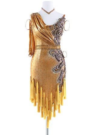 Metallic Tassel Latin Dress NZR23221