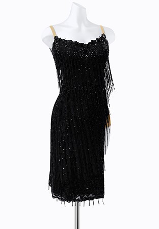 Midnight Fringe Latin Dress AM-L3673